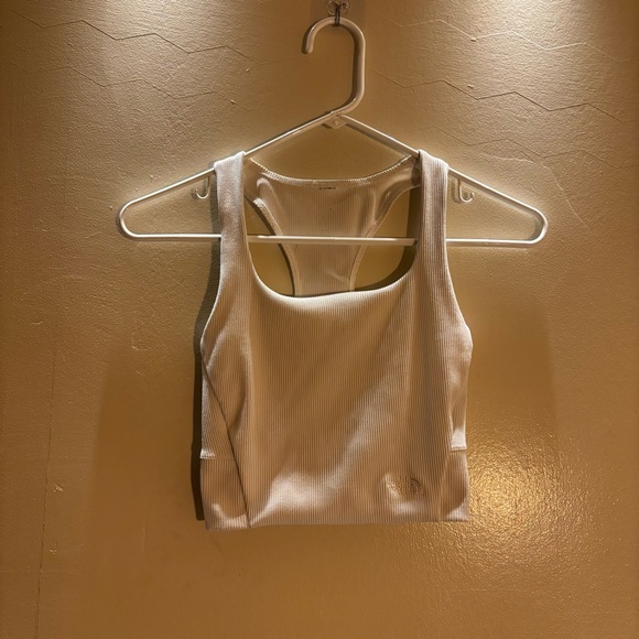 White Ribbed Women's Cropped Tank Top - Picture 1 of 3